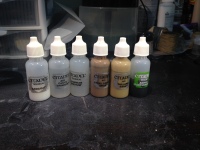 Some of my GW paints I transfered to dropper bottles. Much easier to load an airbrush this way. I will definitely be transferring most of my paints to dropper bottles.